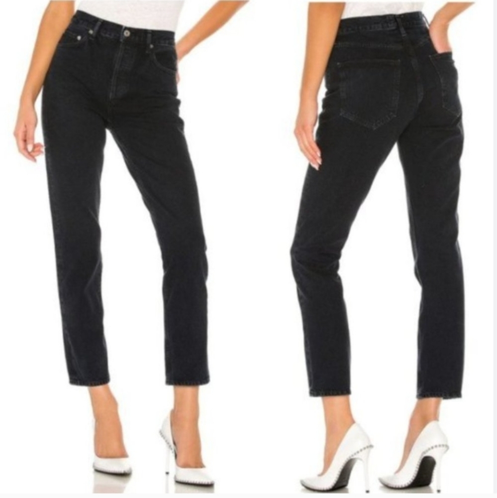 Agolde Remy High Rise Straight Leg Jeans With Button Fly In Satellite